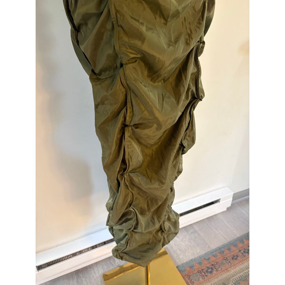 Cherry Mellow Olive Green Ruched Side Strapless Maxi Dress Large - Picture 4 of 7